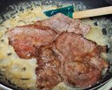 フライパンで簡単！豚肉のクリームソース作り方10写真