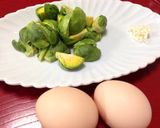 芽キャベツのふんわり卵炒め作り方1写真