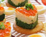 豆のパテといくらの三色重ね【天狗缶詰】作り方7写真