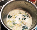 ぽかぽか♡鮭とほうれん草の豆乳スープ作り方5写真