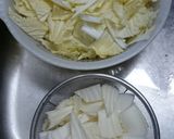 白菜と鶏モモ肉のクリーム煮作り方1写真