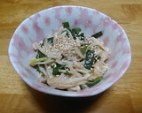 レンジで簡単！ニラとえのきのごま酢和え作り方4写真