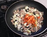 １人ランチ♪ひき肉でキムチ丼作り方4写真