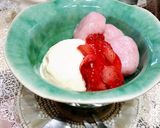 いちご白玉とバニラアイスいちごソースかけ作り方9写真