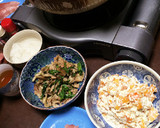 春菊と豚肉と茸のさっと炒め作り方5写真