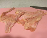 唐揚げの残りで鶏皮ポン酢作り方1写真
