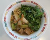 節約！１人ランチ❀焼き鳥と春菊のラーメン作り方6写真