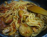 ベーコンと茄子のトマトソースパスタ作り方7写真