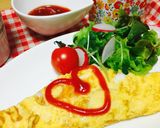 しめじ&チーズのふんわり♪オムレツ作り方3写真