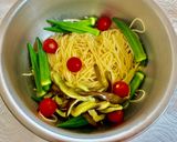 トロネバ夏野菜とツナ梅クリチの冷製パスタ作り方12写真