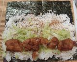 がっつり！！弁当！～唐揚げｄｅ海苔巻き～作り方2写真