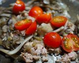ツナと舞茸のトマトソースのスパゲッティ作り方6写真