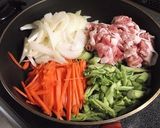 なばなと豚肉の生姜味噌炒め作り方3写真