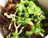 ガツンと男飯！合挽き肉できんぴらごぼう丼作り方7写真