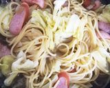 ウィンナーとキャベツコンソメスープパスタ作り方6写真
