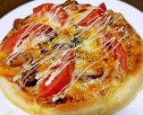 ガス魚焼きグリルでイカ、トマトのピザ作り方8写真