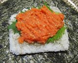 ごま明太子とじゃこのおにぎらず作り方2写真