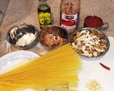 キノコとツナのトマトパスタ作り方1写真