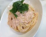 昆布だしの明太クリームパスタ作り方6写真