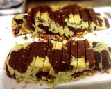 卵白消費にチョコミントマーブル胡桃ケーキ作り方33写真