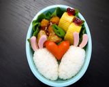 バレンタインキャラ弁！ハートのうさぎ作り方4写真