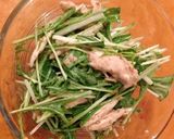 簡単☆ささみと水菜のマヨ胡麻和え作り方6写真