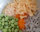簡単♪しらすとチーズと枝豆の卵チャーハン作り方1写真