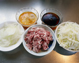 簡単！白菜と豚肉☆めんつゆ卵とじ作り方1写真