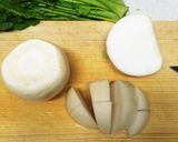 かぶとベーコンの豆乳スープ作り方1写真