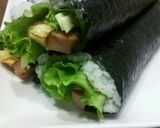 スパムと卵の巻き寿司作り方4写真