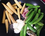 ☆スナップえんどうとベーコンのマヨ炒め☆作り方3写真