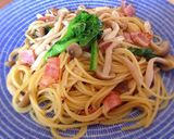 菜の花とココナッツオイルの和風パスタ作り方9写真