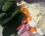 ほうれん草とキャベツとハムの煮ひたし作り方1写真
