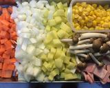 簡単牡蠣と野菜の手作りクラムチャウダー作り方1写真