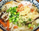 ご馳走にゅうめん。焼きねぎと椎茸だしで。作り方6写真