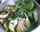 ほうれん草と　もやし　鶏肉の　スープ♪作り方6写真