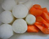 大根と手羽元と厚揚げの味噌煮込み作り方1写真