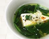簡単！小松菜と豆腐のとろみスープ作り方4写真