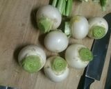 春イメージ☆小かぶとアサリの蒸し煮作り方1写真