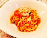 蟹のトマトクリームパスタ作り方3写真