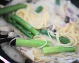 白だしで❀春野菜のクリームパスタ❀作り方5写真