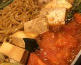 余り物で鳥すきトマト入り煮込みうどん作り方4写真