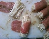 お弁当に　えのきの　豚肉巻き　照り焼き味作り方3写真