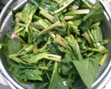 朝食　ほうれん草　さつま揚げの　簡単炒め作り方1写真