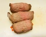 リメイクお弁当❀ローストビーフで野菜巻き作り方3写真