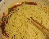 牛肉とアスパラのトマトパスタ作り方5写真