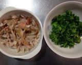 菜の花と金目鯛の干物の土鍋炊き込みご飯作り方4写真