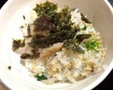 菜の花と金目鯛の干物の土鍋炊き込みご飯作り方7写真