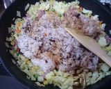 余った生ハムとキャベツのチャーハン作り方6写真