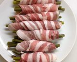 ニンニクの芽の肉巻き、バター醤油風味作り方2写真